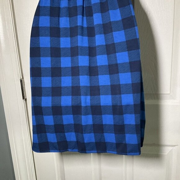 Draper James Buffalo Plaid Checkered Wrap Dress size Small S Blue - Picture 8 of 15
